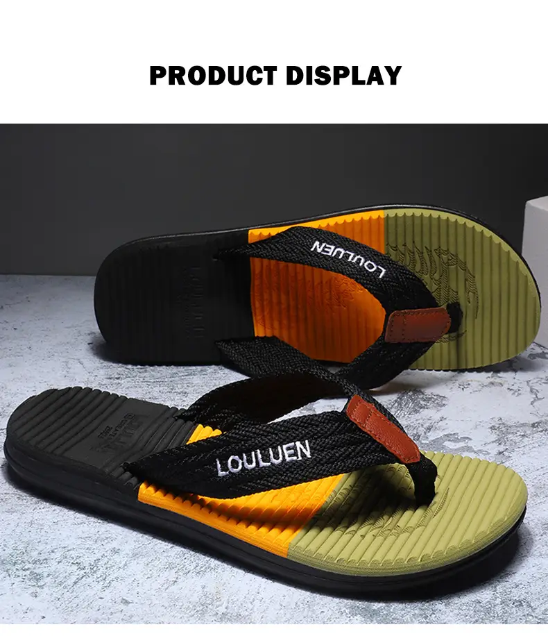 Summer Men's Blue Red Flip Flops Wholesale — feature 10