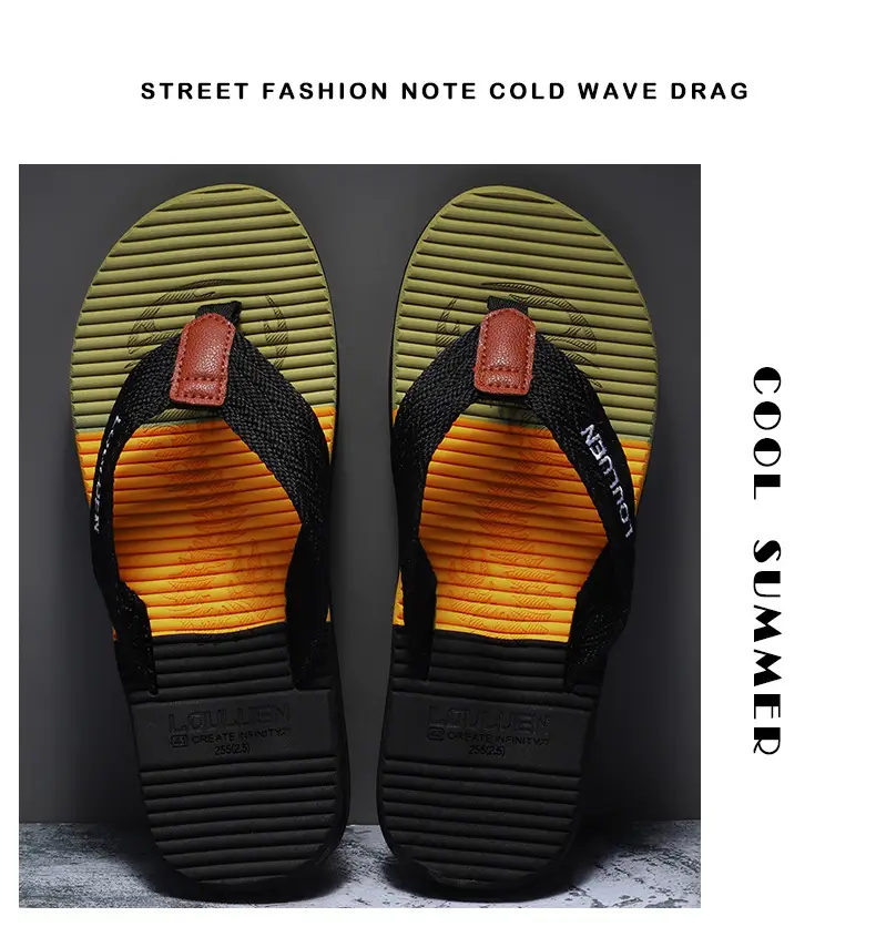Summer Men's Blue Red Flip Flops Wholesale — feature 11