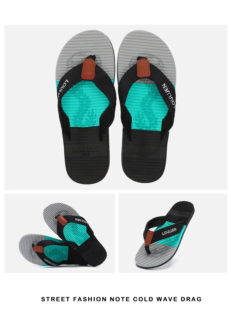 Summer Men's Blue Red Flip Flops Wholesale — feature 18