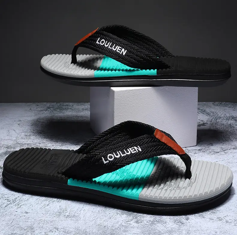 Summer Men's Blue Red Flip Flops Wholesale — feature 4