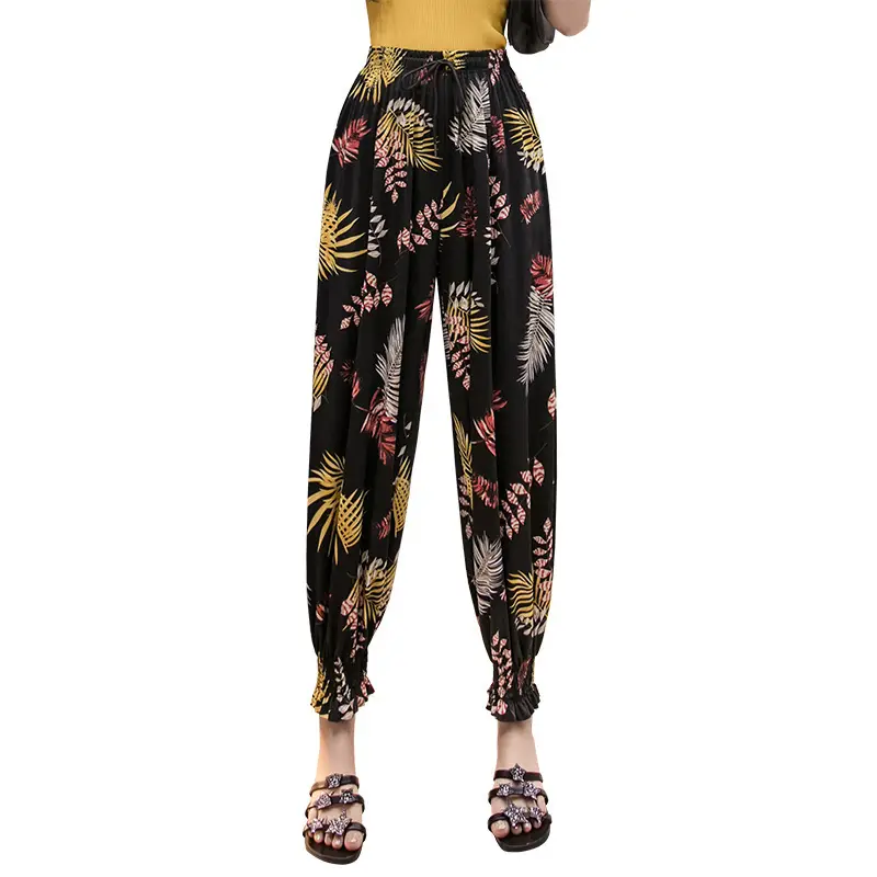 Printed Ice Silk Lantern Pants for Women - Image 14