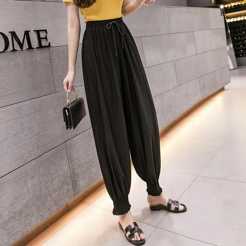 Printed Ice Silk Lantern Pants for Women - Image 5