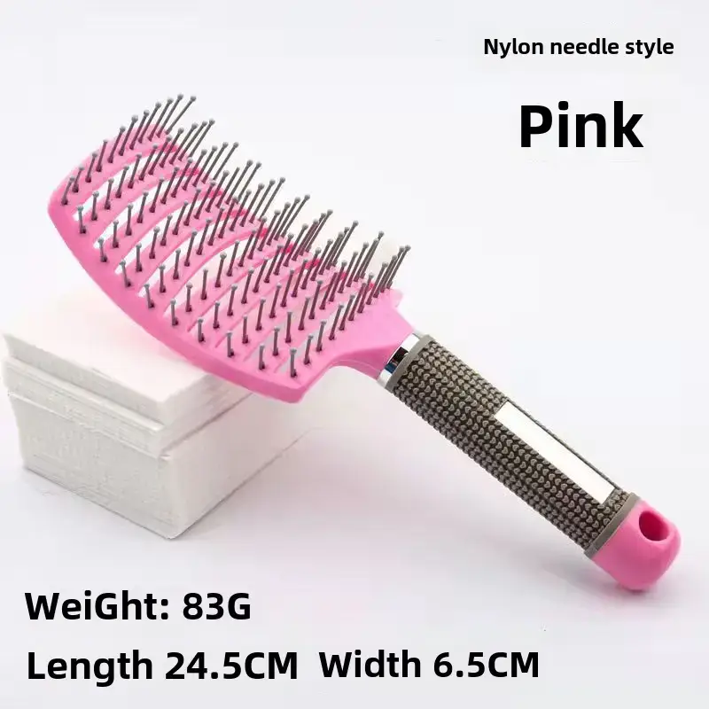 Pink Nylon Hair Brush for Men Women 83G