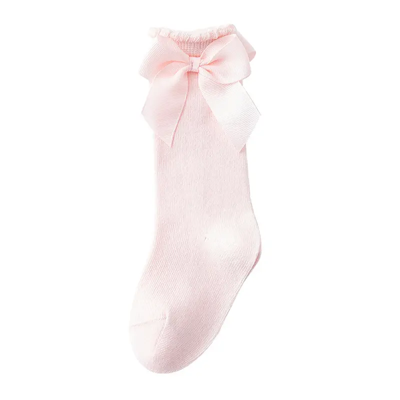 New Style Calf Socks for Girls Pink Bow Bow