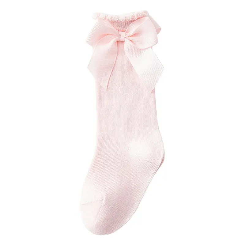 New Style Calf Socks for Girls Pink Bow Bow