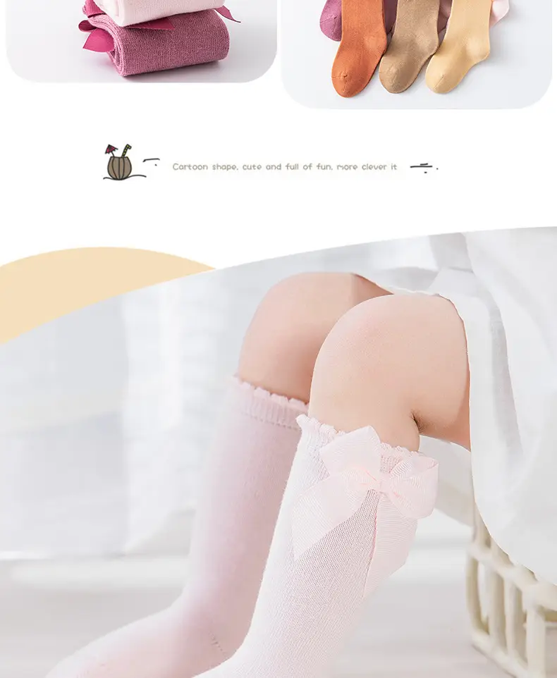 New Style Calf Socks for Girls Pink Bow Bow — feature 10