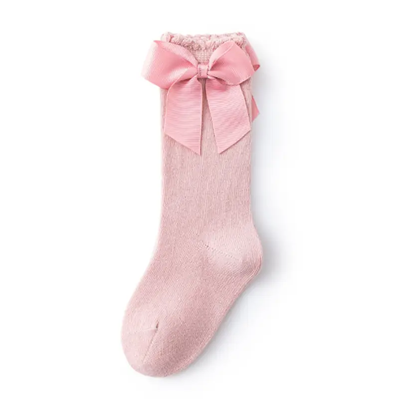 New Style Calf Socks for Girls Pink Bow Bow
