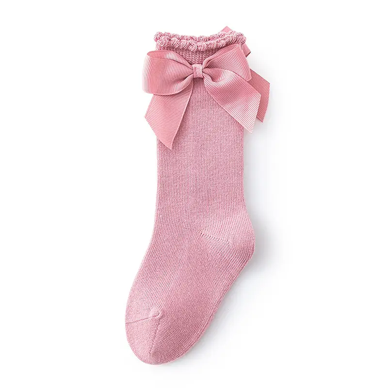 New Style Calf Socks for Girls Pink Bow Bow