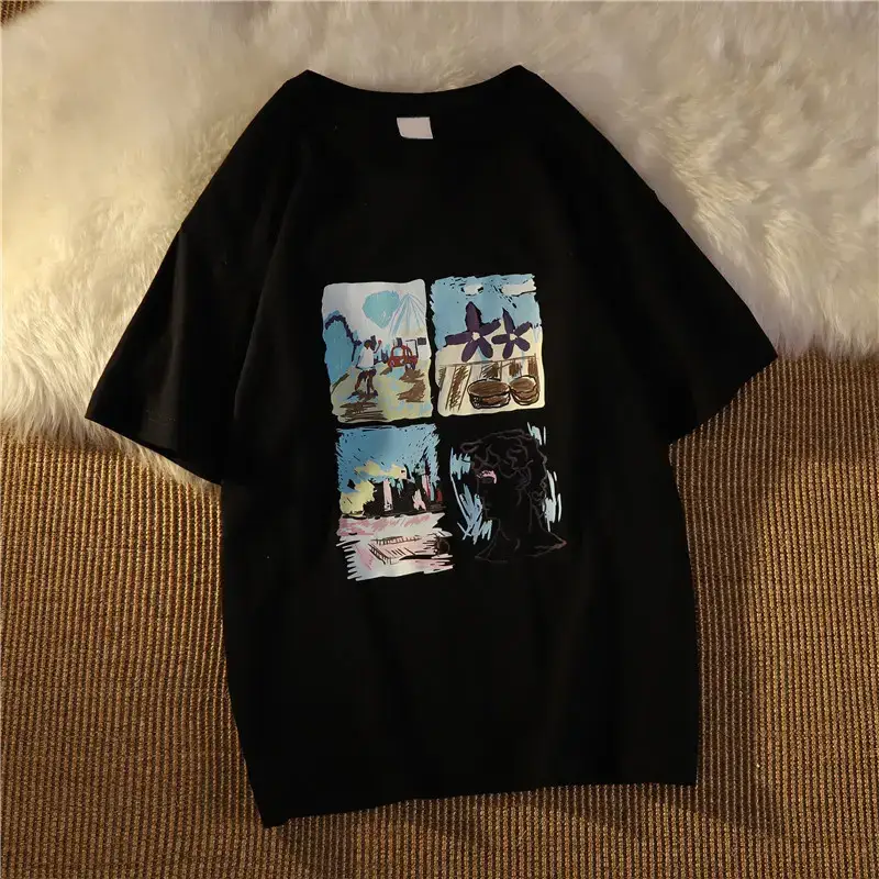 Vintage Korean Style Short Sleeve T-Shirt Women 2025 — feature 24