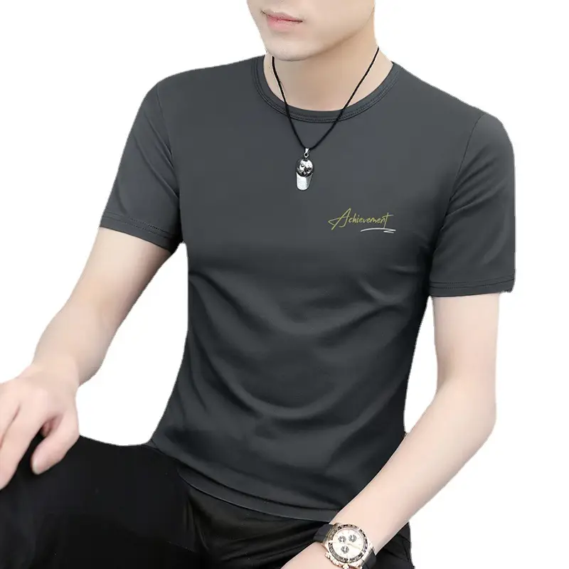 Ice Silk T-Shirt for Men Black White Quick Dry - Image 14