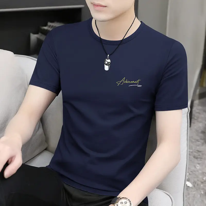 Ice Silk T-Shirt for Men Black White Quick Dry - Image 3
