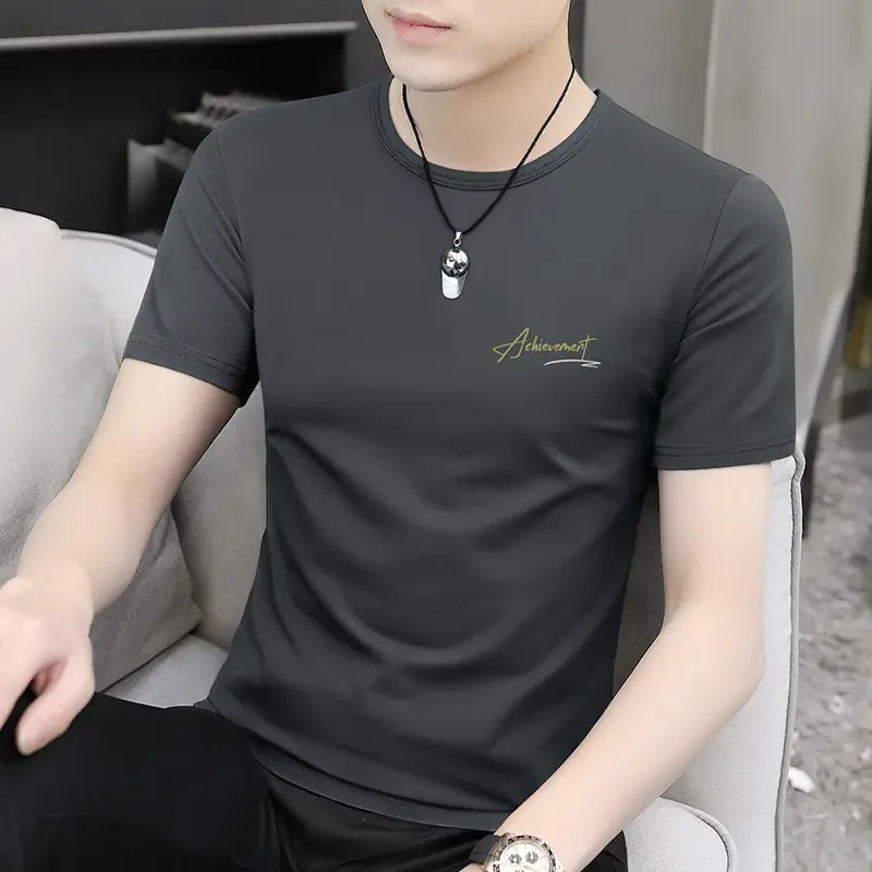 Ice Silk T-Shirt for Men Black White Quick Dry - Image 5