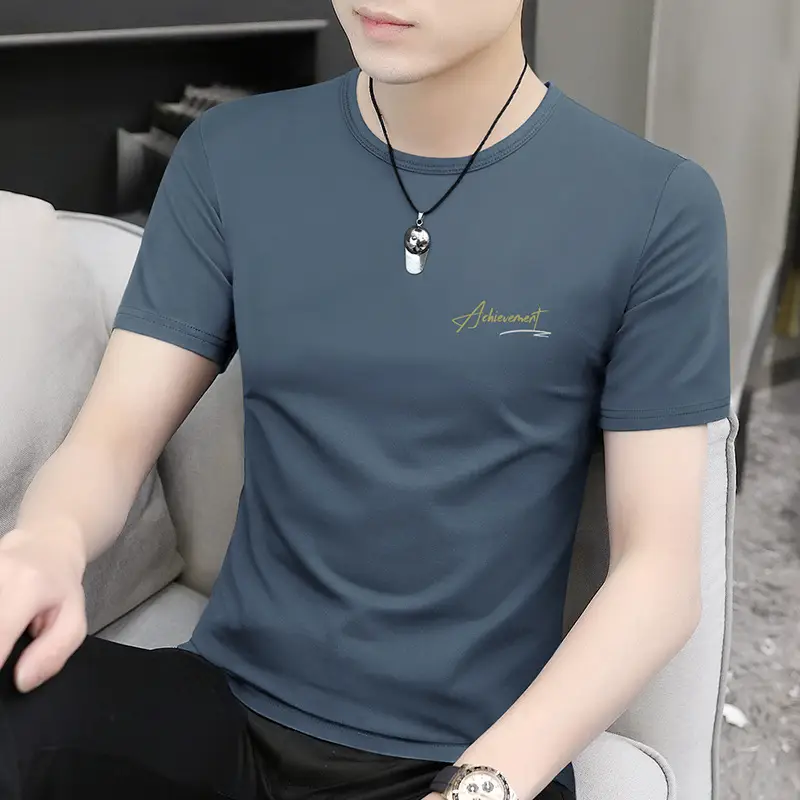 Ice Silk T-Shirt for Men Black White Quick Dry - Image 6
