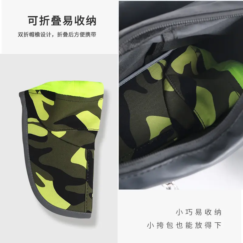Men's Camo Running Cap Lightweight Breathable Black - Image 7
