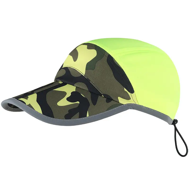 Men's Camo Running Cap Lightweight Breathable Black - Image 4