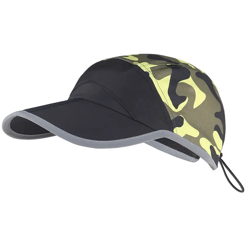 Men's Camo Running Cap Lightweight Breathable Black - Image 3
