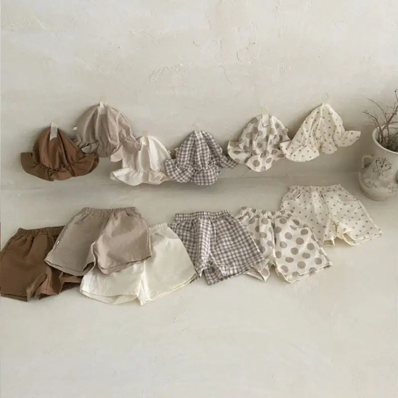 Infant Cotton Linen Shorts Set Spring Summer Loose Breathable