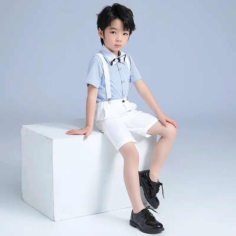 Boys' Pink Striped Short Sleeve Shirt for Baby Show