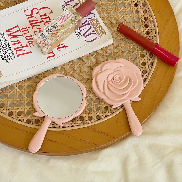 Portable Mini Makeup Mirror Rose Design for Girls - Image 4