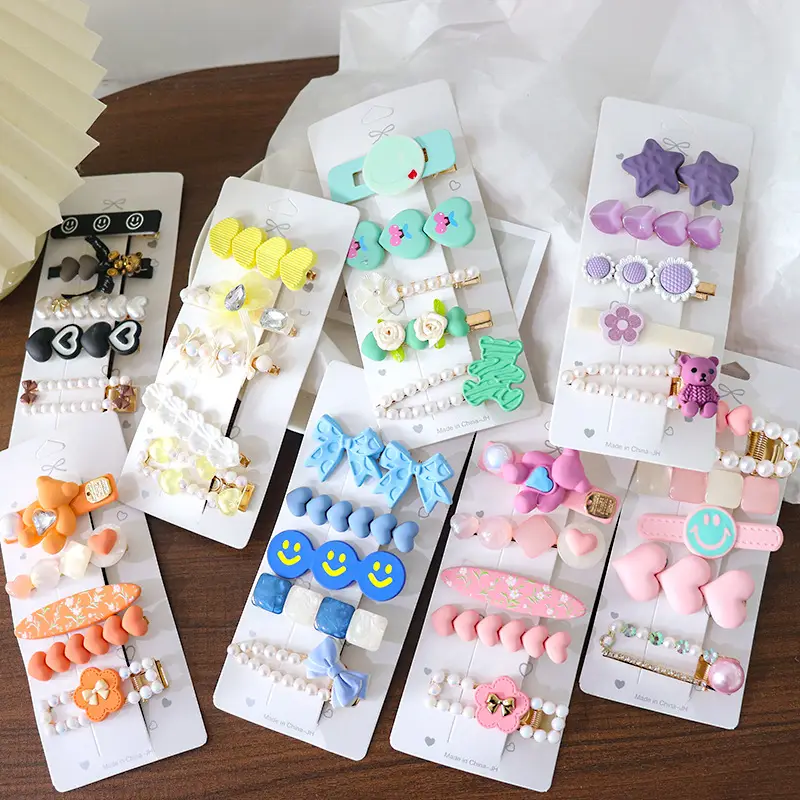 Women's Heart & Pearl Hairpins Set for Girls