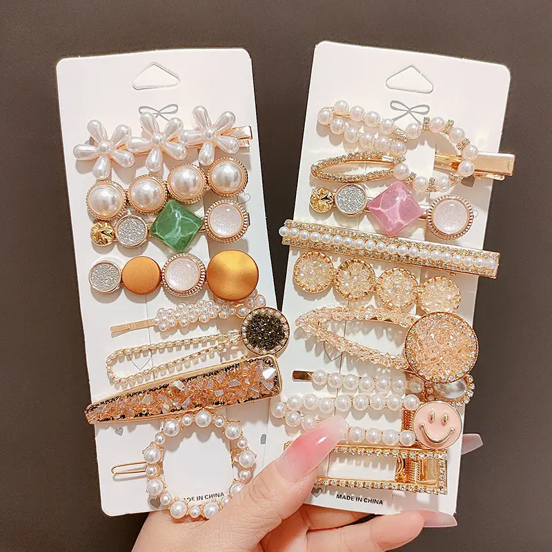 Women's Heart & Pearl Hairpins Set for Girls