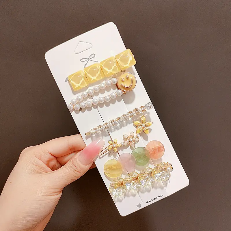 Women's Heart & Pearl Hairpins Set for Girls