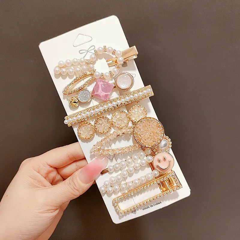 Women's Heart & Pearl Hairpins Set for Girls