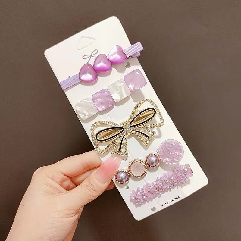 Women's Heart & Pearl Hairpins Set for Girls
