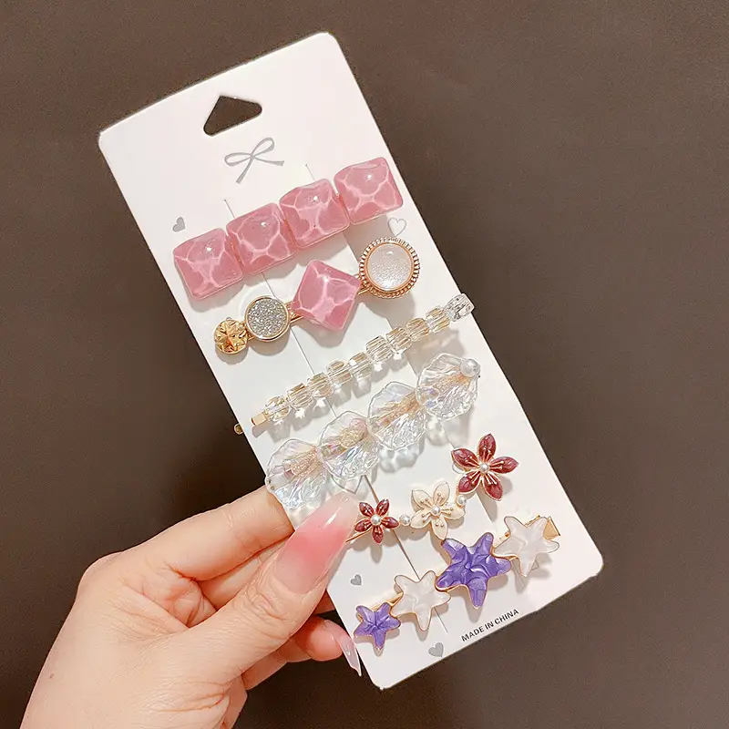 Women's Heart & Pearl Hairpins Set for Girls