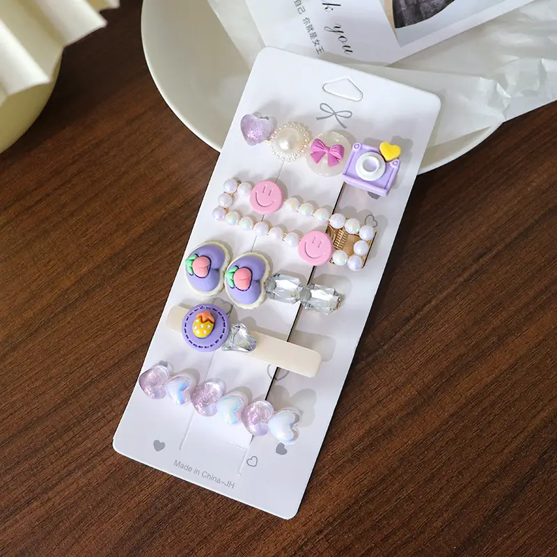 Women's Heart & Pearl Hairpins Set for Girls