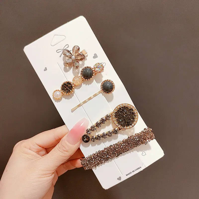 Women's Heart & Pearl Hairpins Set for Girls