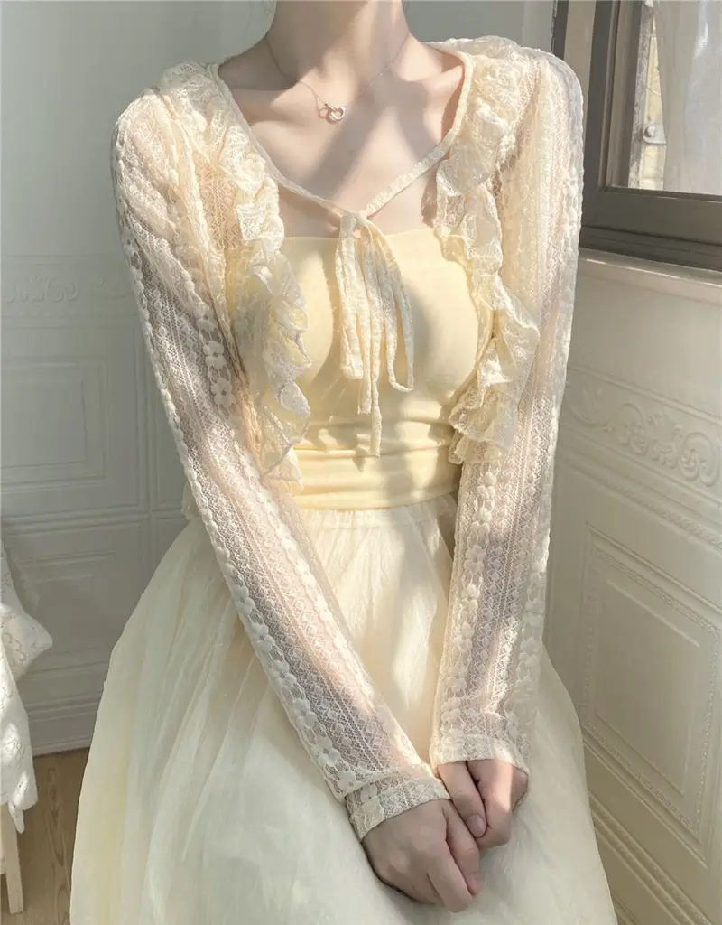 Women Floral Lace Cardigan Jacket Sun Protection Summer Shawl — feature 3
