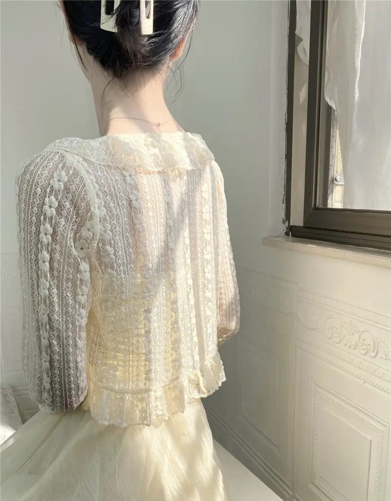 Women Floral Lace Cardigan Jacket Sun Protection Summer Shawl — feature 6