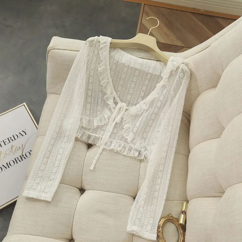 Women Floral Lace Cardigan Jacket Sun Protection Summer Shawl — feature 8