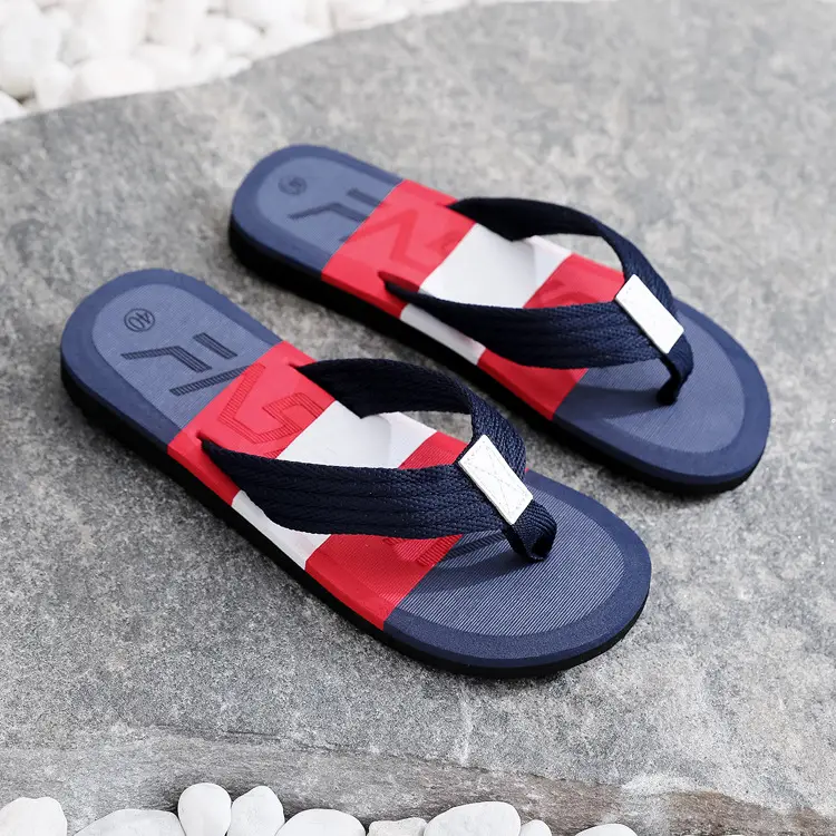 Men's Red Blue White Flip Flops Casual Summer Sandals