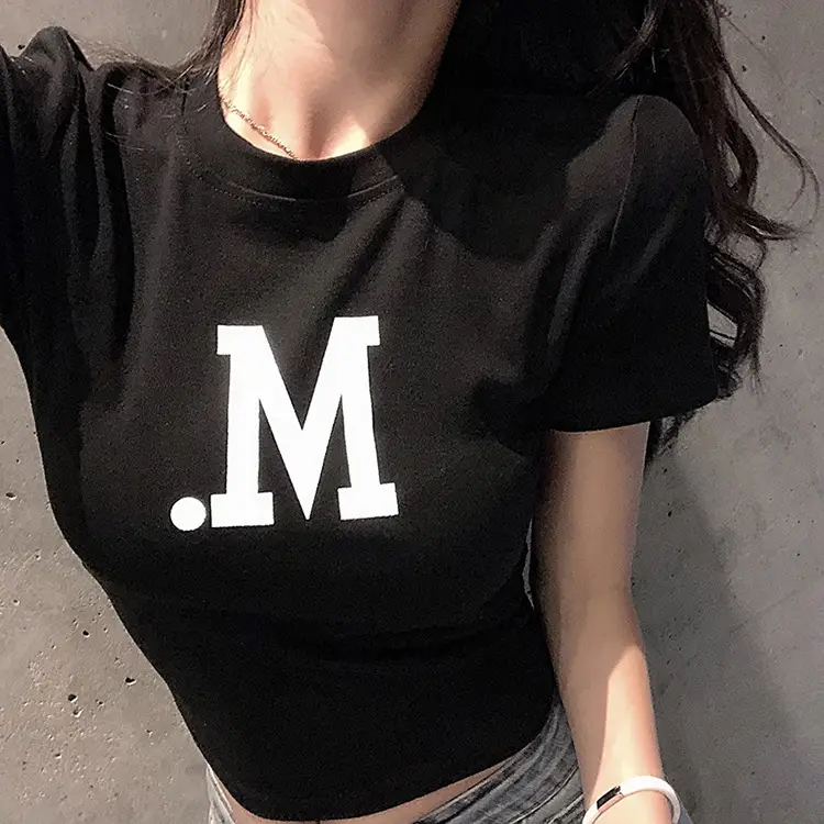 Women Short Sleeve M Print Top Pink 2025 — feature 8