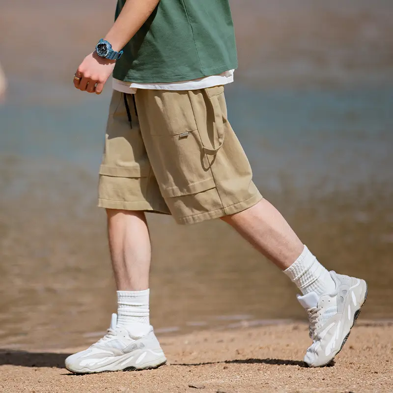 Helu Men's Black Cargo Shorts 2025 Summer - Image 5