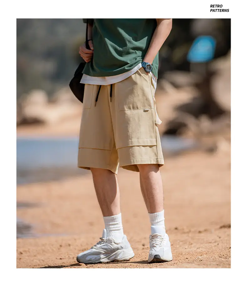 Helu Men's Black Cargo Shorts 2025 Summer — feature 10