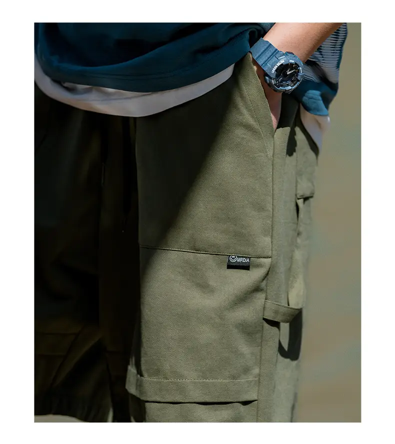 Helu Men's Black Cargo Shorts 2025 Summer — feature 15