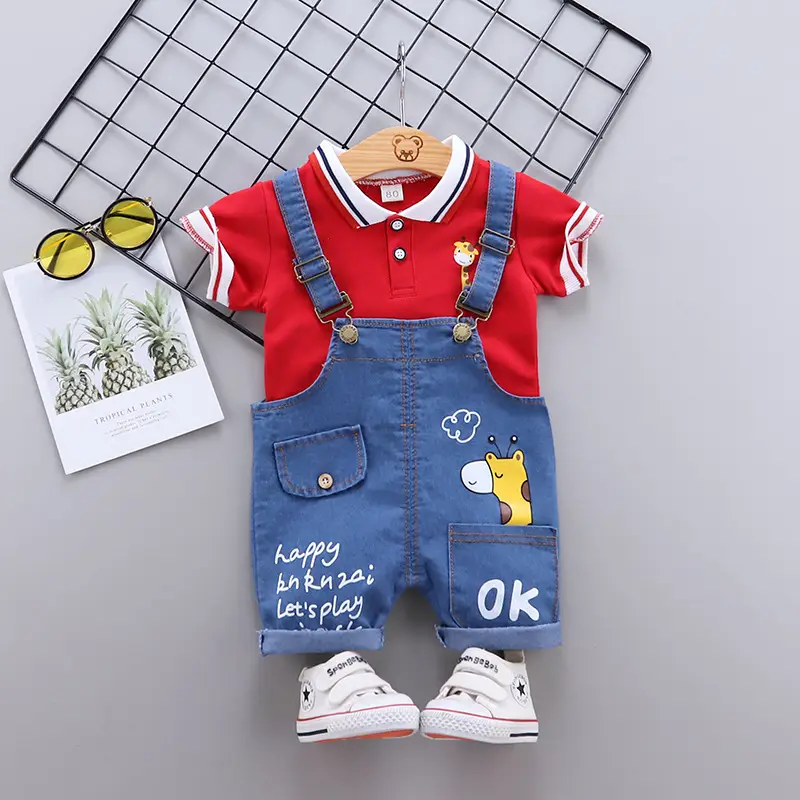 Baby Boys Summer T-Shirt & Shorts Set White Blue