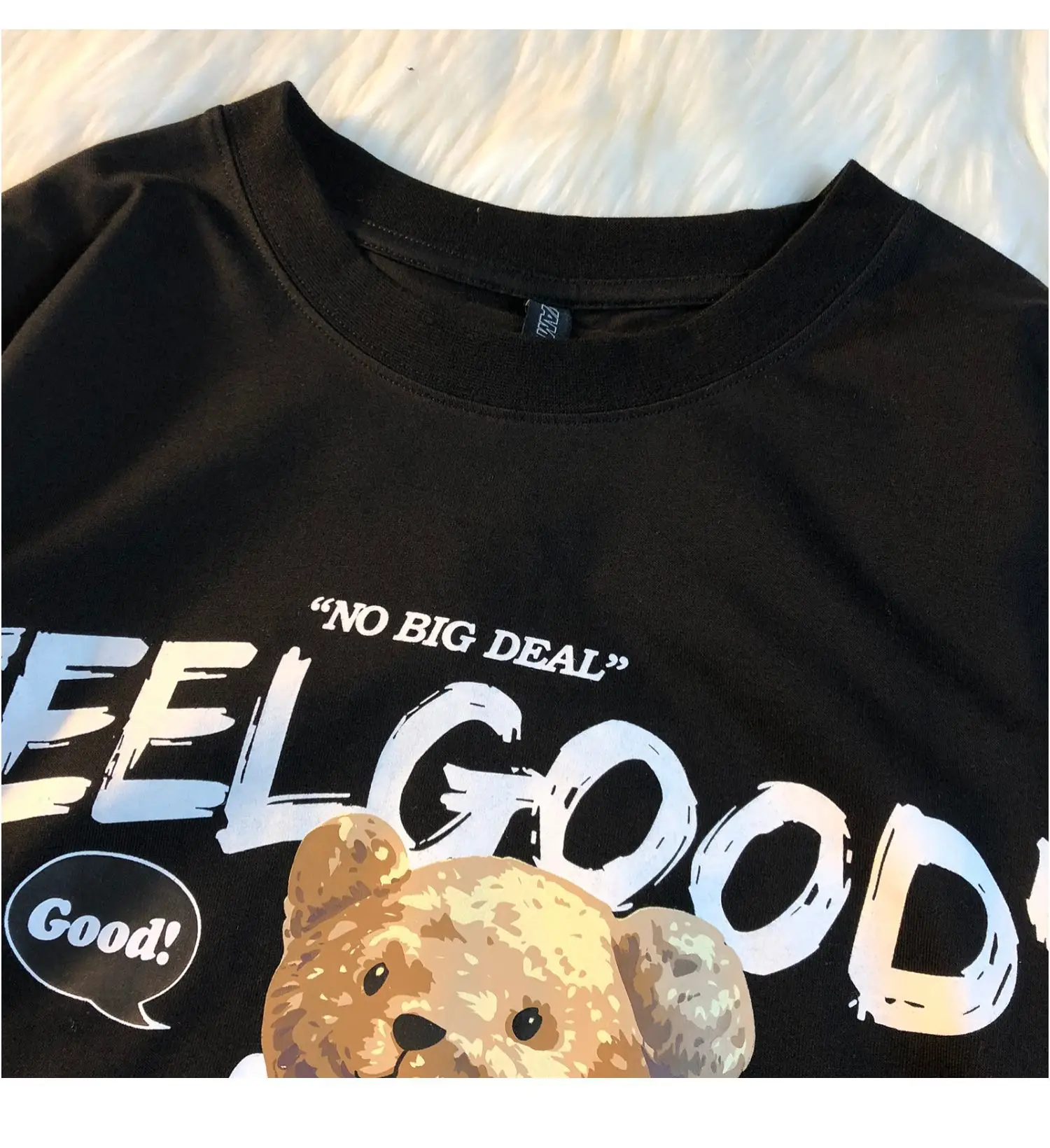 Women Bear Print Short Sleeve T-Shirt Summer Loose Fit — feature 22