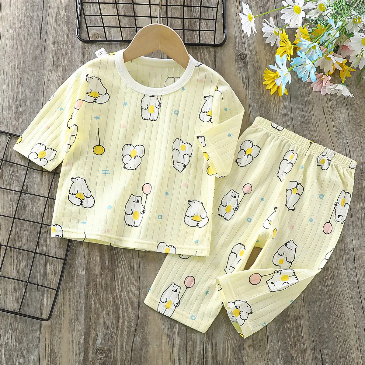 Children Cotton Cartoon Pajamas Summer Set - Image 5