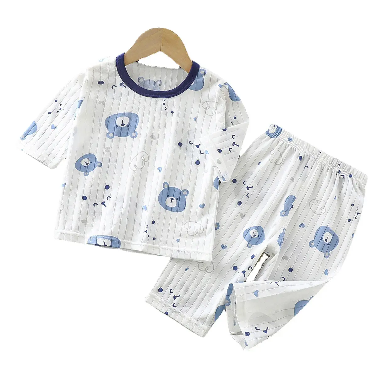 Children Cotton Cartoon Pajamas Summer Set - Image 6