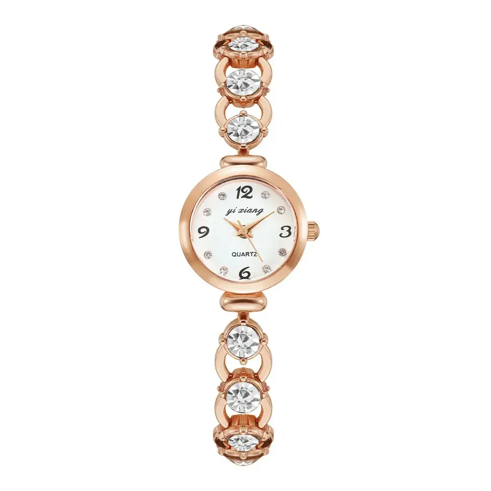 2022 Women's Luxury Diamond Bracelet Watches Gold Silver Clear Quartz - Image 2