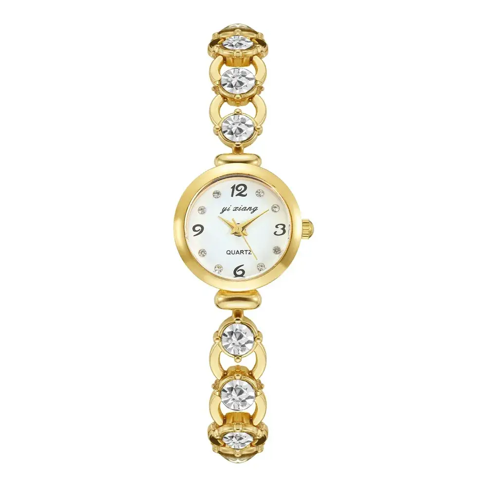 2022 Women's Luxury Diamond Bracelet Watches Gold Silver Clear Quartz - Image 3