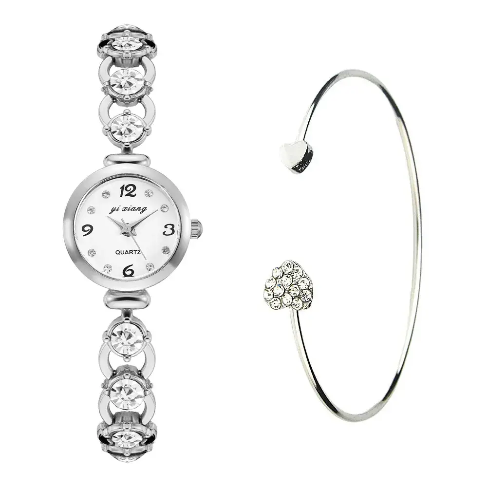 2022 Women's Luxury Diamond Bracelet Watches Gold Silver Clear Quartz - Image 4