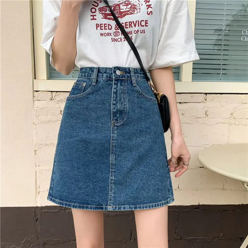 Black Grey Denim High Waist Skirt Women Summer 2022 - Image 5