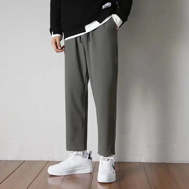 Men's Summer Thin Hong Kong-style Pants White Loose Ankle - Image 4
