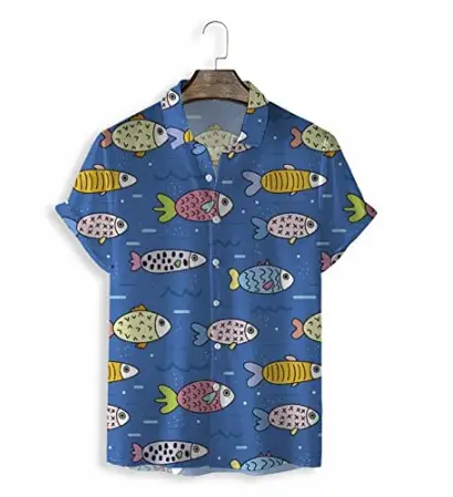 2025 Men's Printed Short Sleeve Shirt Black White Geometric Large
