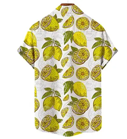 2025 Men's Printed Short Sleeve Shirt Black White Geometric Large